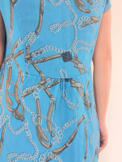 S/M Turquoise Belt & Chain Kennedy Dress