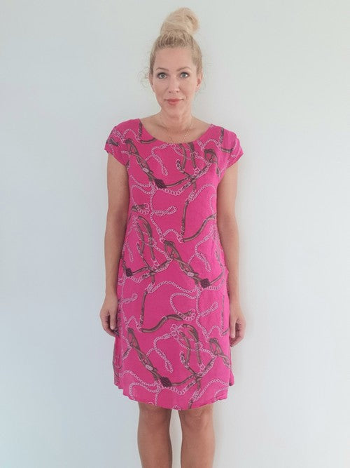 S/M Hot Pink Belt & Chain Kennedy Dress