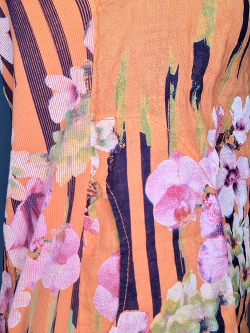 S/M Orange Paint Stripe Kennedy Dress