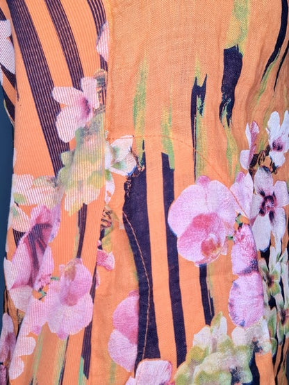 S/M Orange Paint Stripe Kennedy Dress