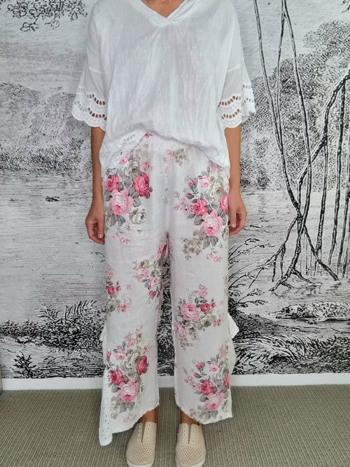 White High Tea Lace Leg Pant