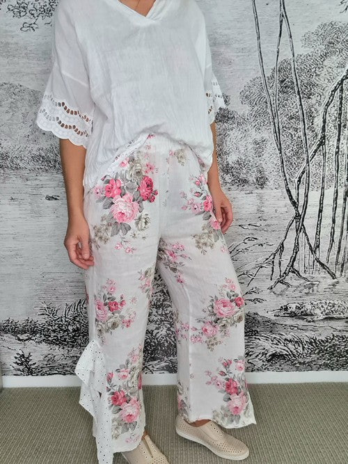 White High Tea Lace Leg Pant