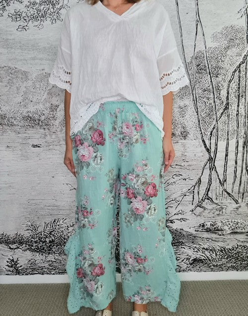 Mint High Tea Lace Leg Pant