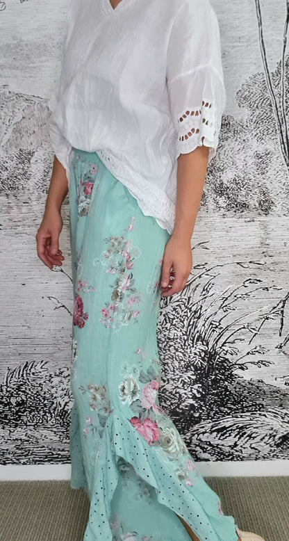 Mint High Tea Lace Leg Pant