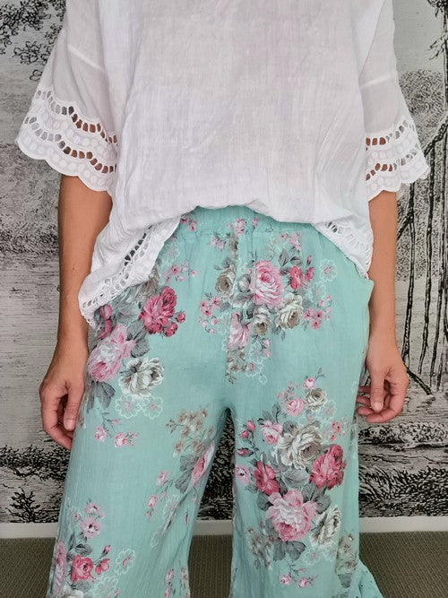 Mint High Tea Lace Leg Pant