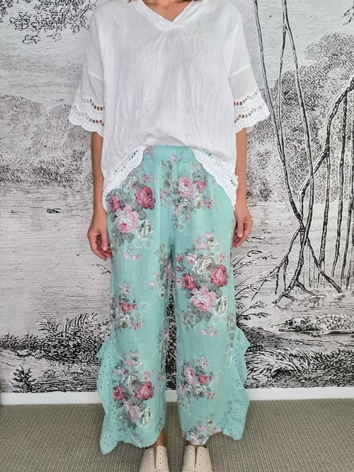 Mint High Tea Lace Leg Pant