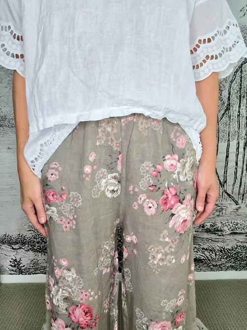 Mocha High Tea Lace Leg Pant