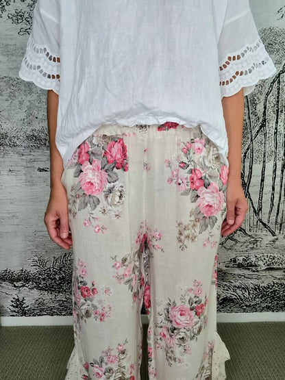 Vanilla High Tea Lace Leg Pant