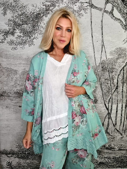 Mint High Tea Lace Hem Jacket