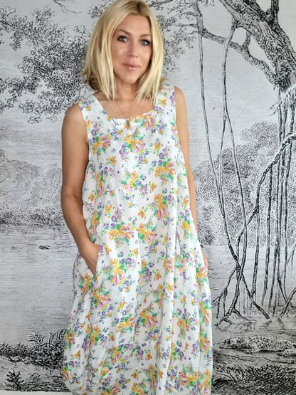 White Eden Rose Maxi Tank Dress