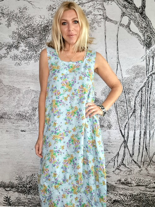 Baby Blue Eden Rose Maxi Tank Dress