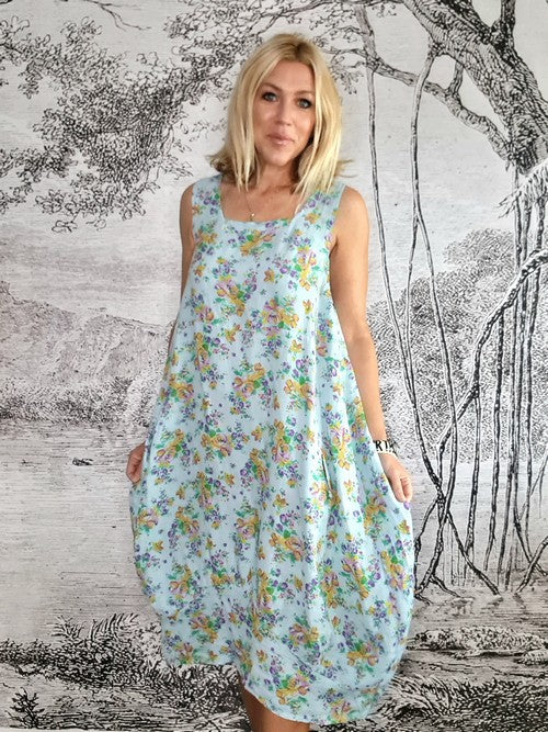 Baby Blue Eden Rose Maxi Tank Dress