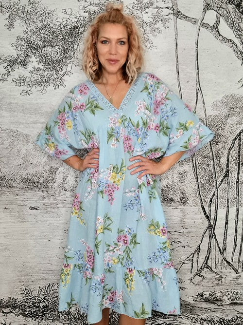 Baby Blue Midsommar Sophie Midi Dress