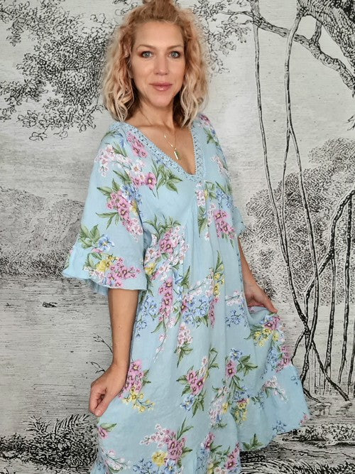 Baby Blue Midsommar Sophie Midi Dress