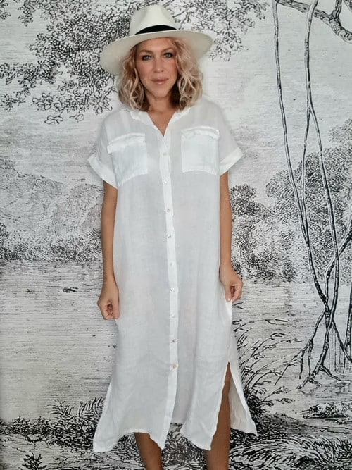 White Shirt Maxi Dress