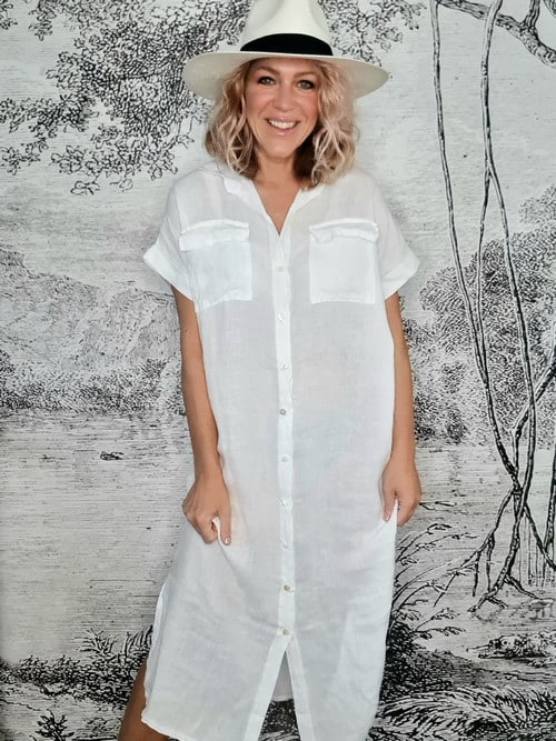 White Shirt Maxi Dress