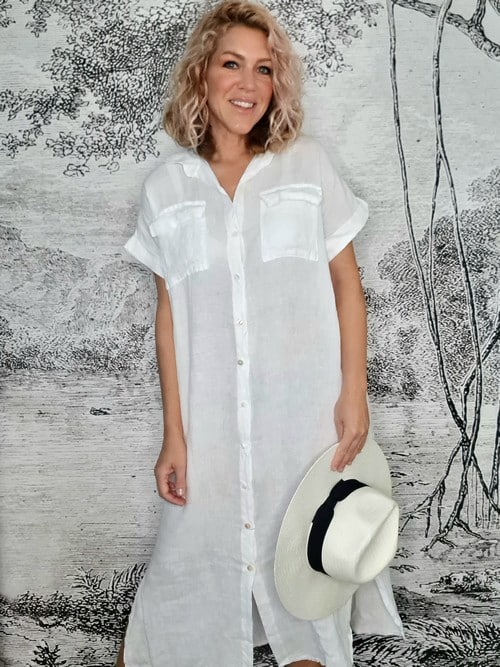 White Shirt Maxi Dress