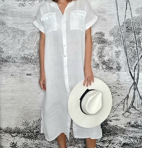 White Shirt Maxi Dress