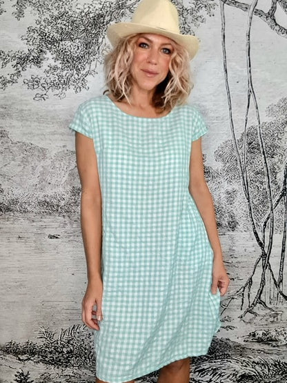 Mint Check Polka Viscose/Cotton Kennedy