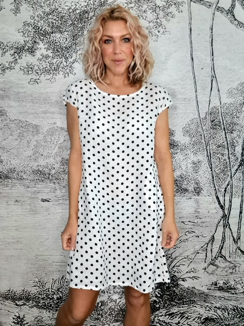 White Polka Dot Kennedy Dress