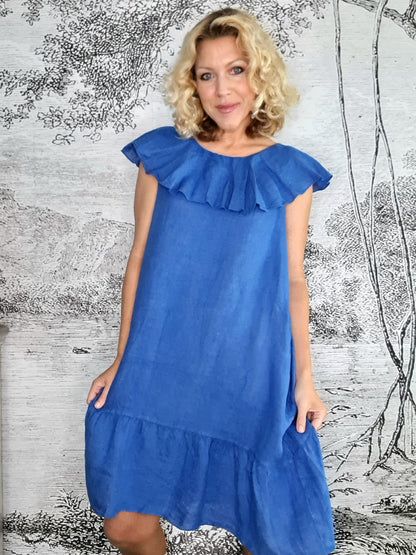 Cobalt Plain Stella Frill Dress