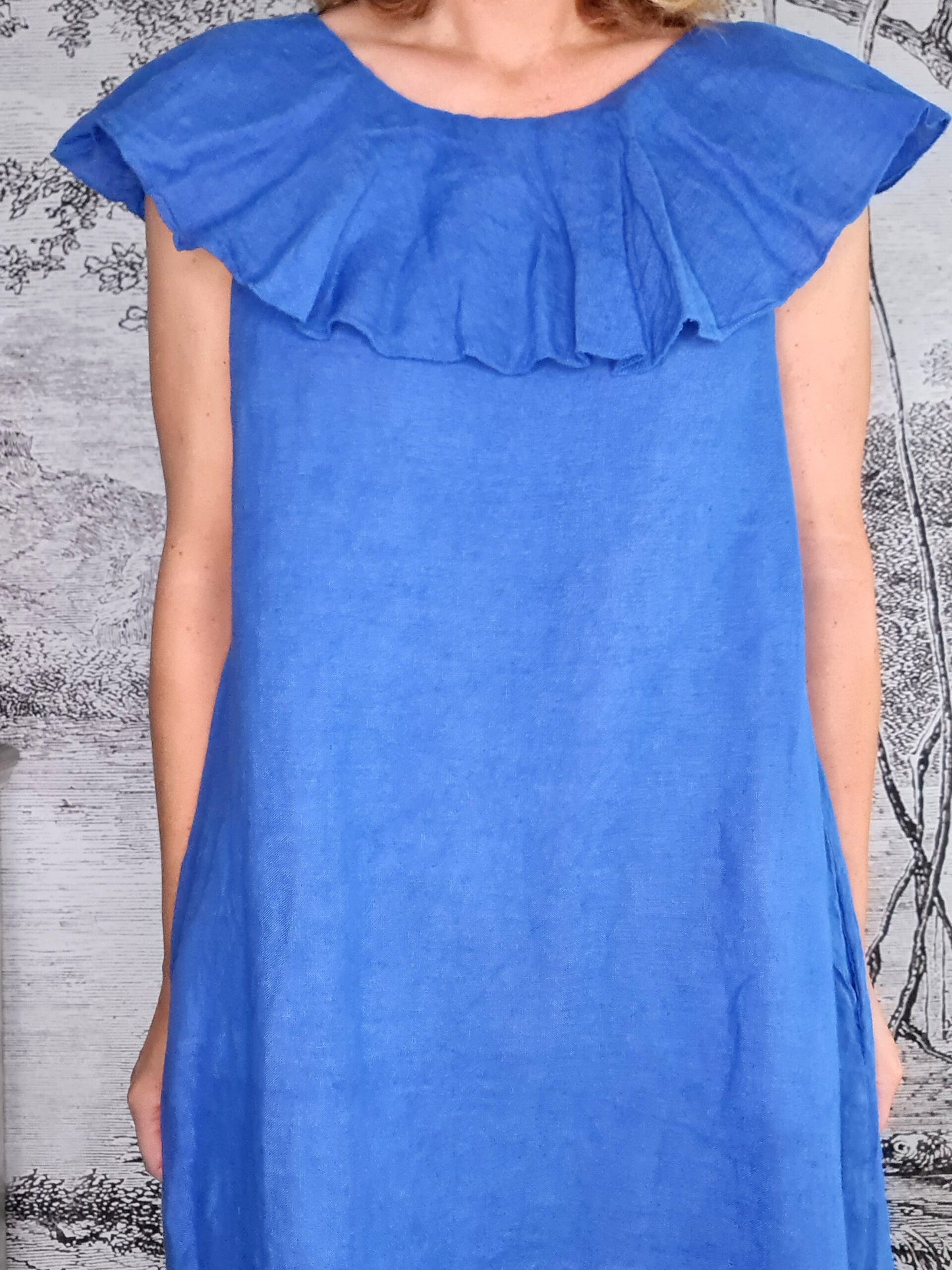 Cobalt Plain Stella Frill Dress