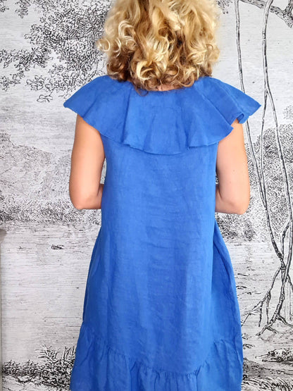 Cobalt Plain Stella Frill Dress