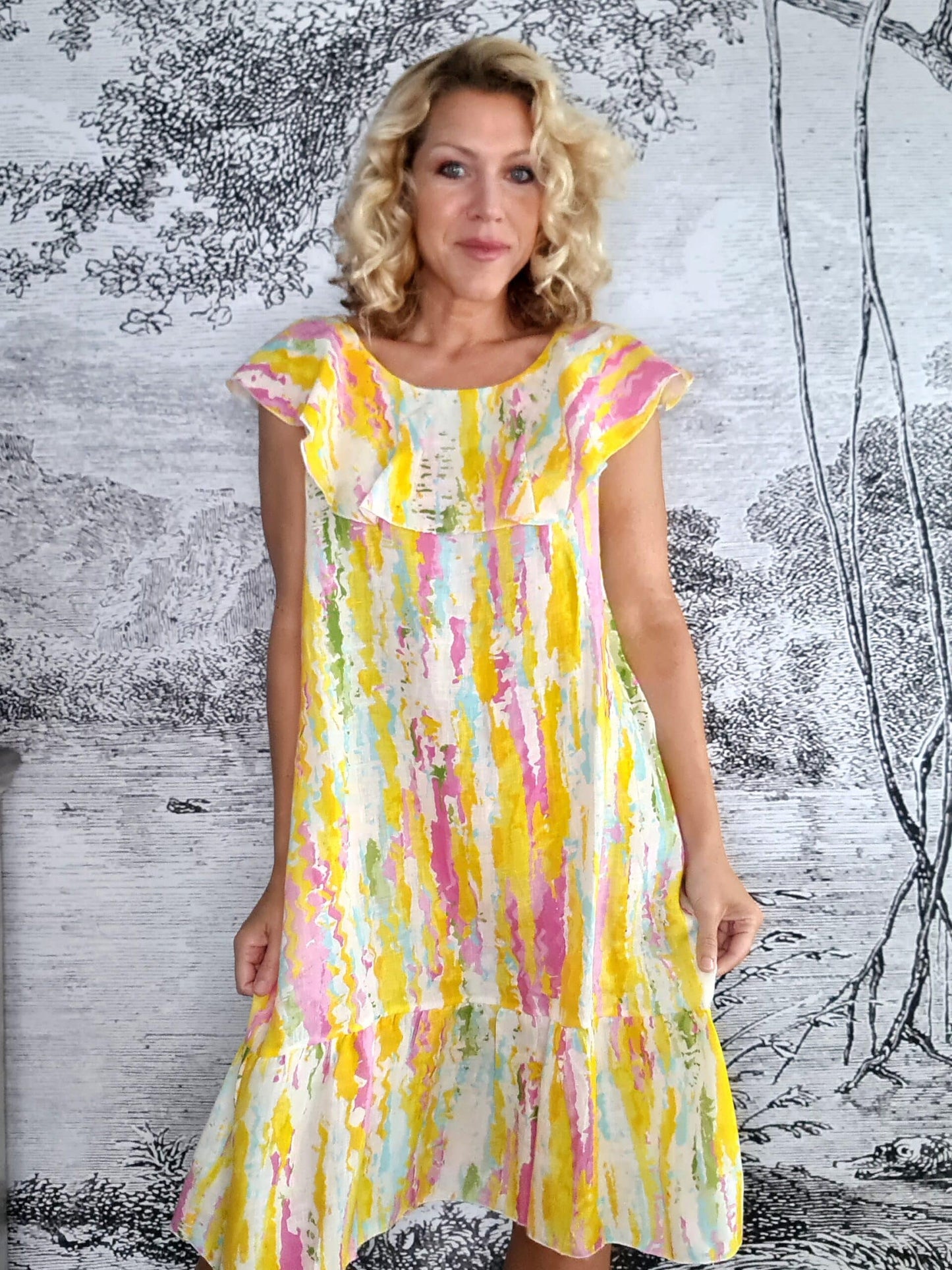 Lemon Rainbow Stella Frill Dress