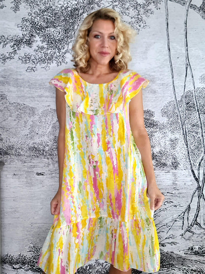 Lemon Rainbow Stella Frill Dress