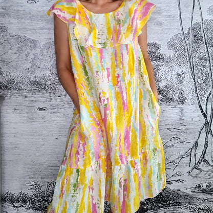 Lemon Rainbow Stella Frill Dress