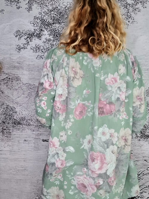 Moss Scarlett Rose La Boheme Cotton Top