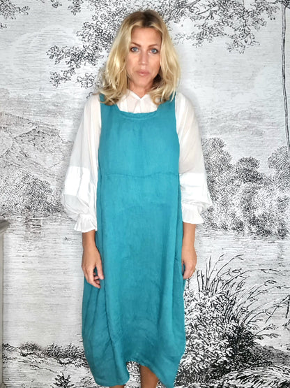 Teal Plain Maxi Tank Dress