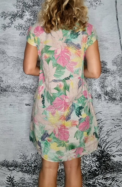 Beige Tropicana Sketch Kennedy Dress