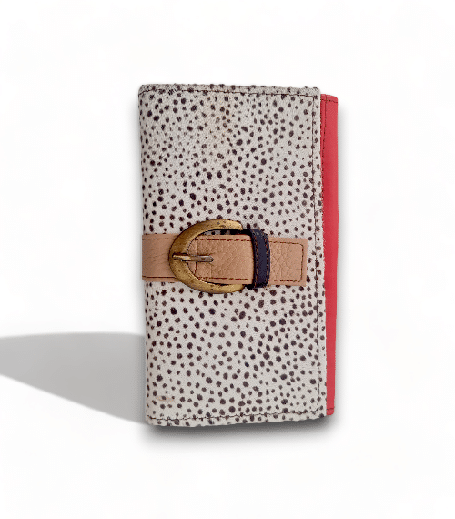 Hey Herbee Big Buckle Wallet-AE1601-White Faded Blk Dots