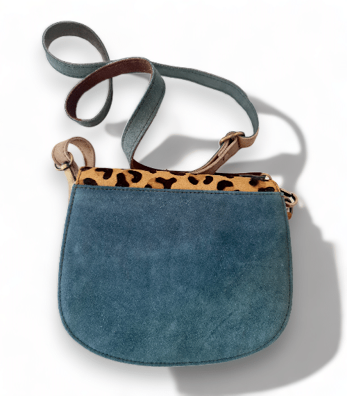 Hey Herbee Piper Suede Leather Bag-AE1985 Tan Medium Leopard