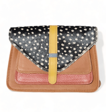 Hey Herbee Figaro Leather Bag-AE1919 Mustard Tangerine-Blk/Wht Dot