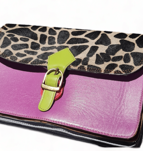 Hey Herbee Pinocchio Leather Bag-AE1967-Purple Blk/Pebble