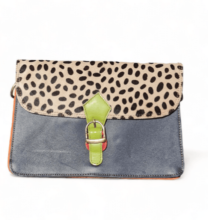 Hey Herbee Pinocchio Leather Bag-AE1967-Blue-Blk/Wht Mini Pebble/Dot