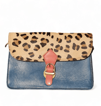 Hey Herbee Pinocchio Leather Bag-AE1967-Blue Leopard