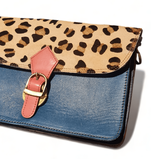 Hey Herbee Pinocchio Leather Bag-AE1967-Blue Leopard