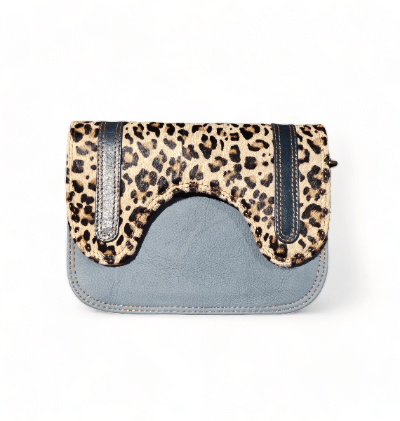 Hey Herbee Archer Leather Bag-AE2172-Teal Tan Mini Leopard