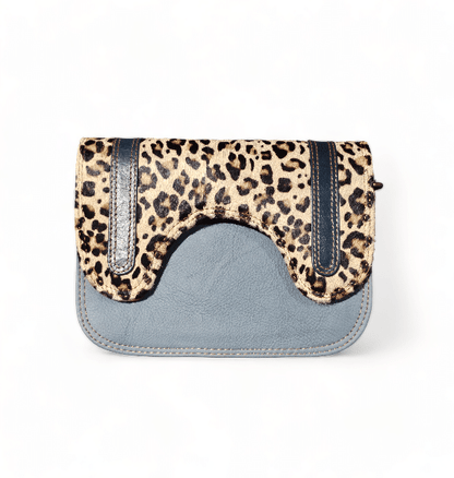 Hey Herbee Archer Leather Bag-AE2172-Teal Tan Mini Leopard