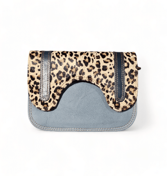 Hey Herbee Archer Leather Bag-AE2172-Teal Tan Mini Leopard