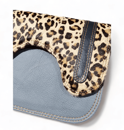 Hey Herbee Archer Leather Bag-AE2172-Teal Tan Mini Leopard