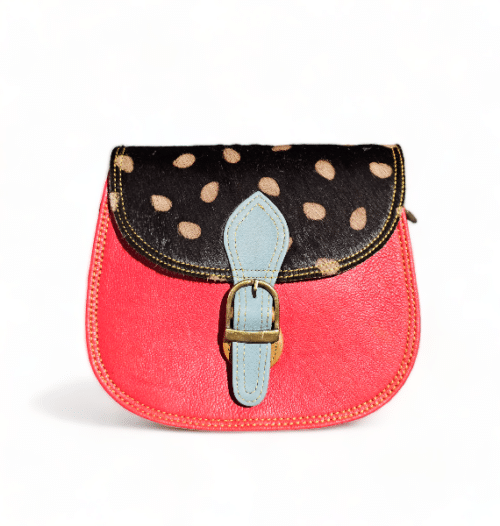 Hey Herbee Leather Bag-Mini Macbeth/Red/Blk Brwn Dot