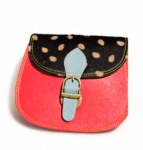 Hey Herbee Leather Bag-Mini Macbeth/Red/Blk Brwn Dot