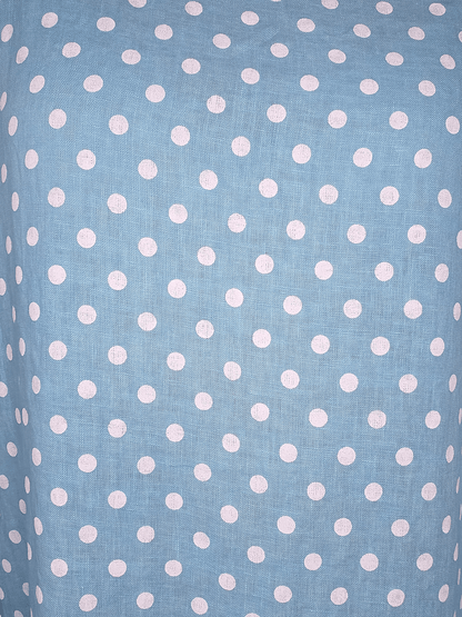 Turqoise Polka Dot Button Sleeve Hem Dress