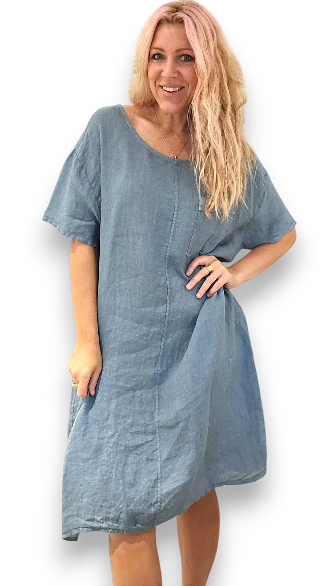 Grey Plain Easy Peasy T-Shape Dress