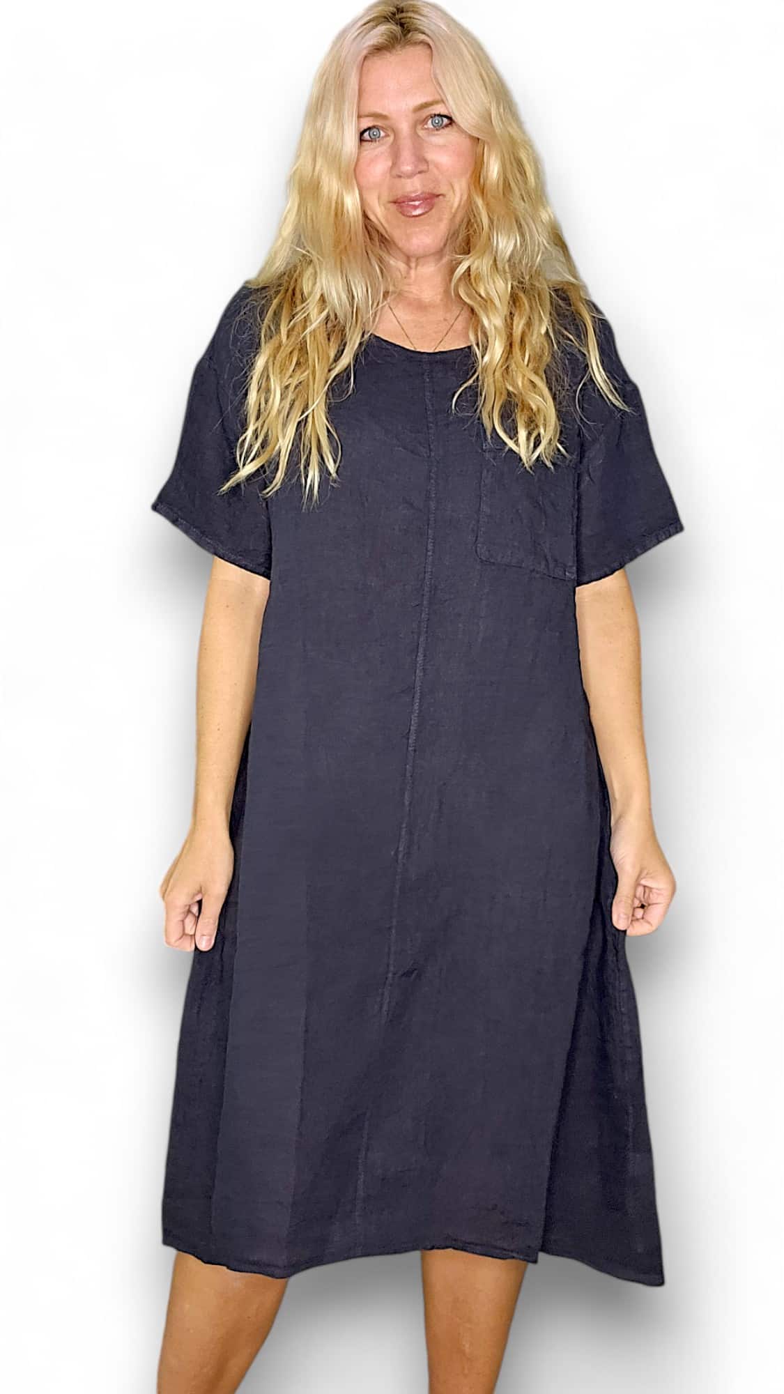 Navy Plain Easy Peasy T-Shape Dress