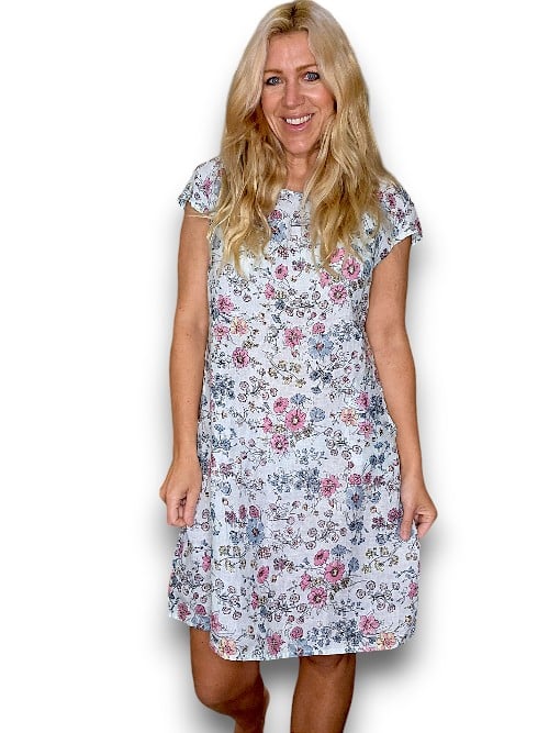 Pale Mint Graphic Bloom Kennedy Dress